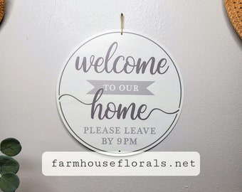 12 Inch Sign Metal Welcome Sign, Welcome Sign For Wreath, 12 Inch Metal Sign, Welcome Sign, Wreath sign