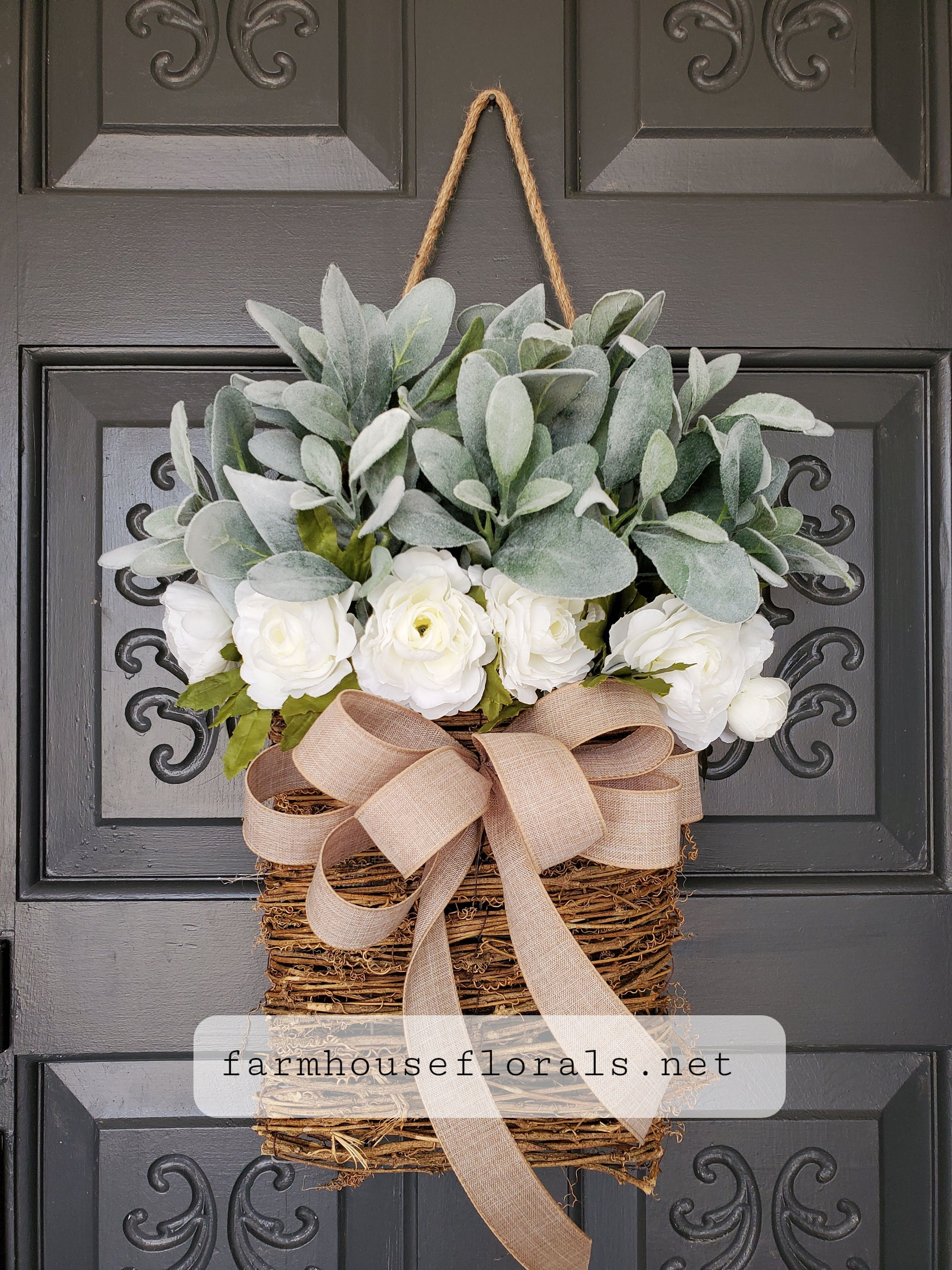 Spring Front Door Flower Basket –