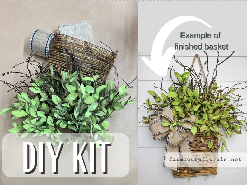 Tea Leaf Greenery Door Hanger Basket DIY KIT