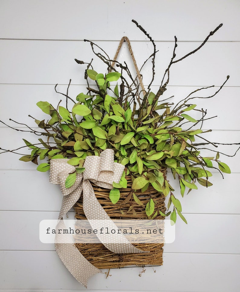 Tea Leaf Greenery Door Hanger Basket image 7