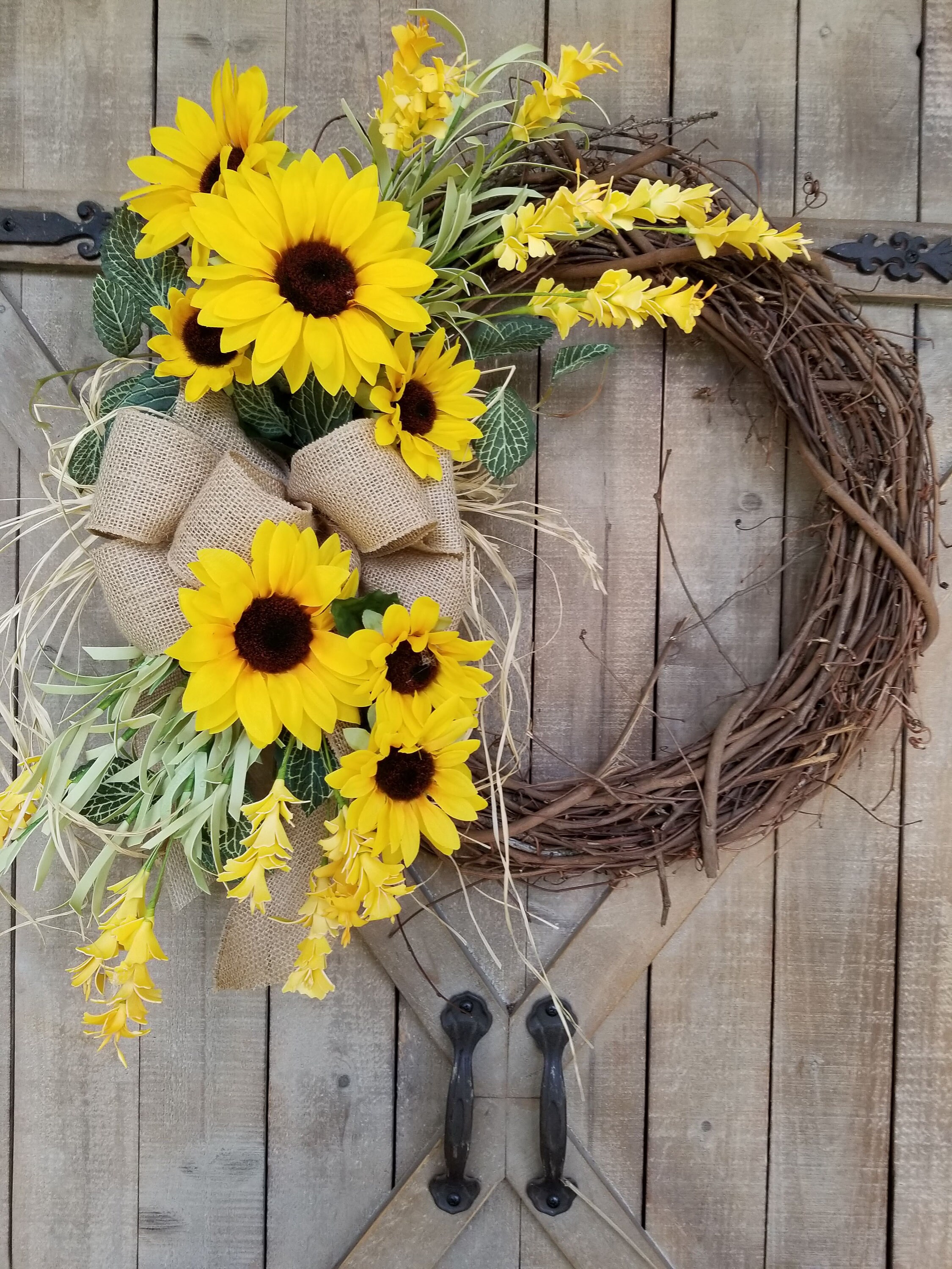21 Fall Sunflower Wreath Front door wreath Etsy