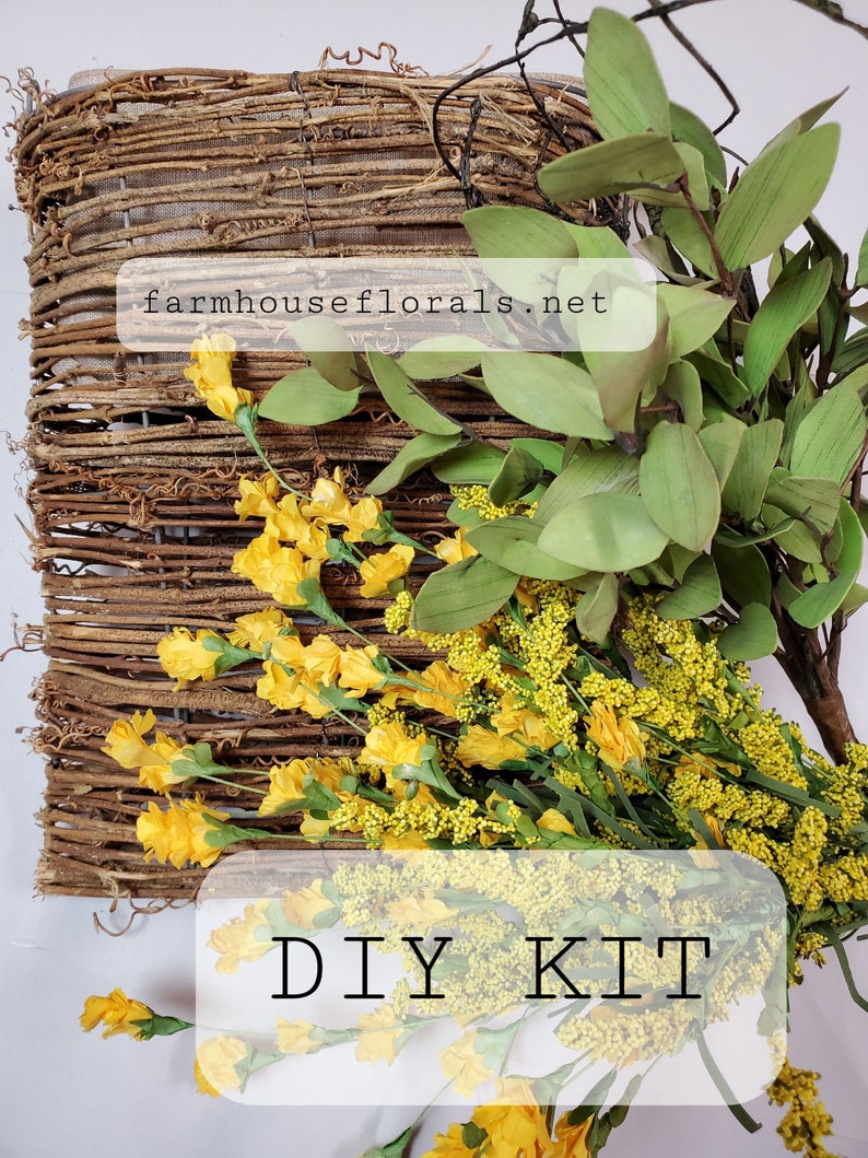 DIY Basket Kit / Pink Berry & Wildflower Door Hanger Basket Etsy