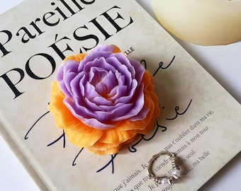 Peony Flower Candle Silicone Mold for Resin Plaster Soap Aromatherapy Candle Home Decor DIY