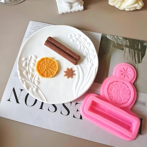 Molde de Silicona Vela Limón Canela Anís Estrellado para Aromaterapia Cera Resina Yeso Decoración DIY