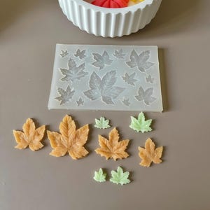 Molde de silicona de hoja de arce para velas de otoño, jabón y manualidades de resina.