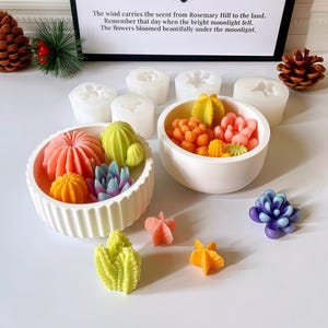 Molde de Silicona Vela Cactus para Cera, Resina y Yeso – Aromaterapia DIY