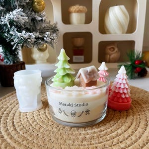 Molde de Silicona Vela Árbol de Navidad para Cera de Soja y Yeso – Aromaterapia DIY