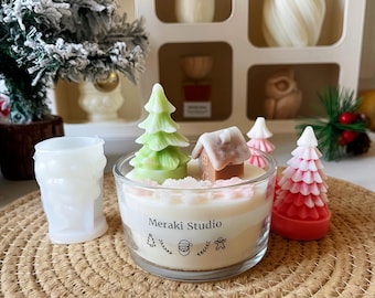 Christmas Tree Candle Silicone Mold for Soy Wax Plaster Candle Aromatherapy DIY