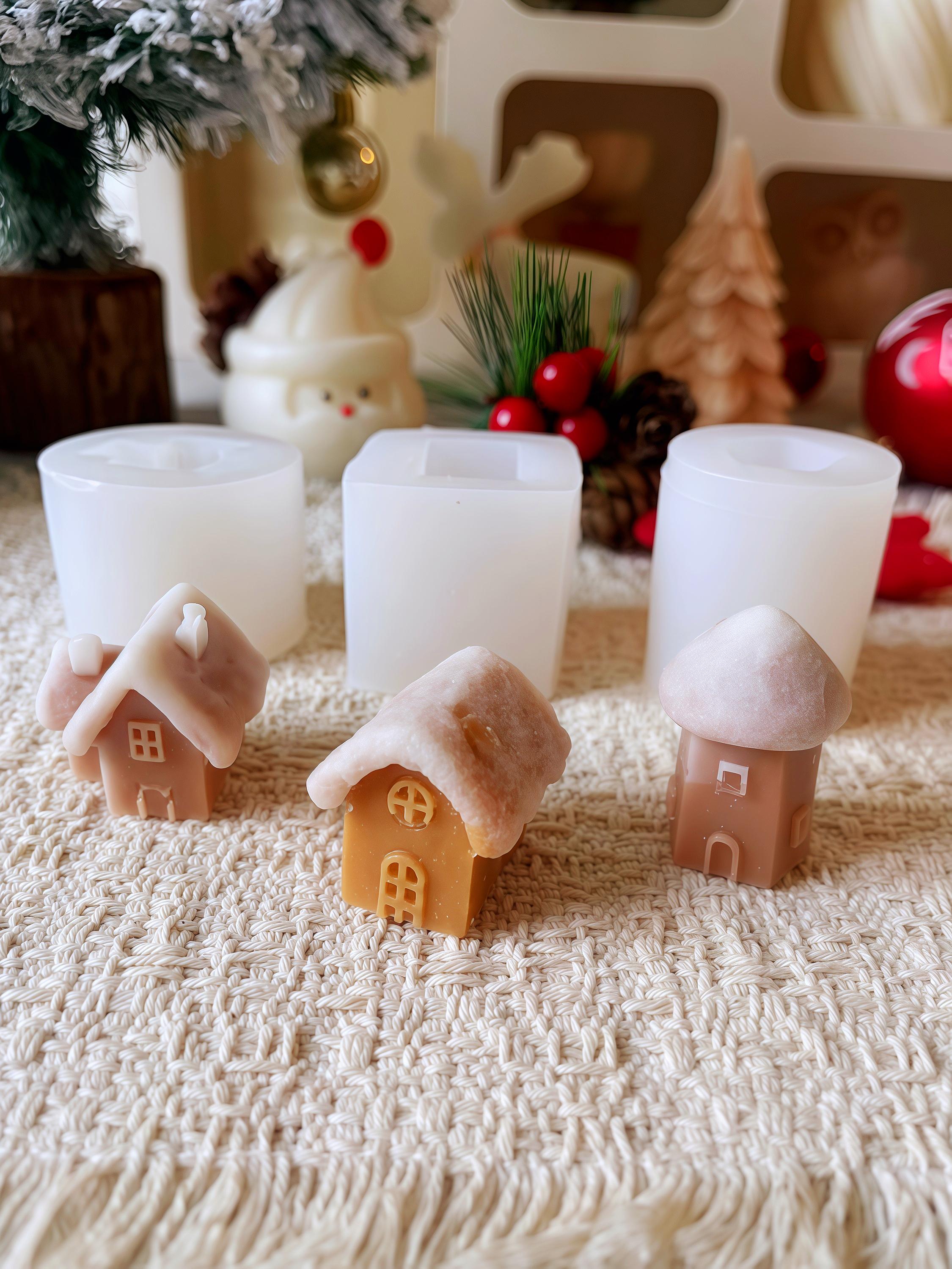 Set Da 8 Stampi In Silicone Per Case In Miniatura – Decorazioni Natalizie Fai-da-te, Ideali Per Resina E Gesso