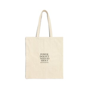 Cotton Canvas Tote Bag | Minimal Typographic Everyday Carryall | Unique Book Lover Bag image 2