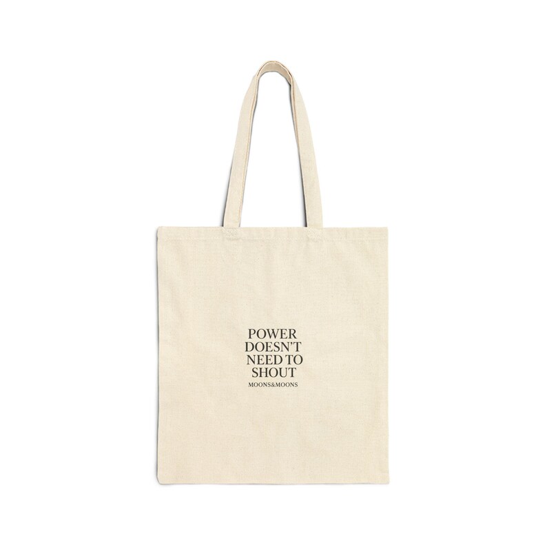 Cotton Canvas Tote Bag | Minimal Typographic Everyday Carryall | Unique Book Lover Bag image 2