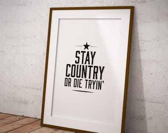 Blake Shelton - Stay Country or Die Tryin' - Paroles d'art mural