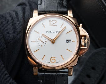 Vintage Panerai Luminor Due Goldtech White Sunburst PAM01336