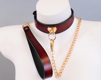 Personalized Leather Choker Necklace, Heart O Ring Chain Collar, Custom Engraved Name Choker, Adjustable Neck Jewelry, Gift for Her