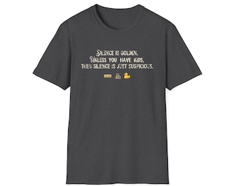 Silence is Golden T-Shirt | Illustrated Quote with Rubber Duck Icons