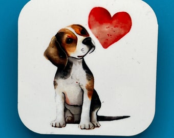 Beagle Dog Magnet 2x2 Inches Square