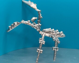 3D Printed Articulated Steampunk Praying Mantis Unpainted Chrome Look Poseable Fidget Toy Cinderwing3D
