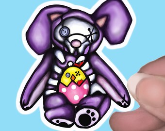 VooDoo Easter Bunny with Chick Removable Vinyl Sticker Decal for Laptops, Water Bottles, Walls, Tablets, Indoor use Halloween Dog