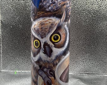 Owl with coffee 20 oz Stainless Steel Tumbler