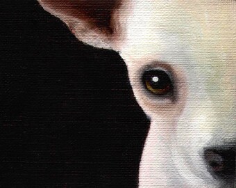Fawn Cream Chihuahua Head Signed Dog Art Print from Original Oil Painting Artwork by Vern 8x10 11x14 13x19