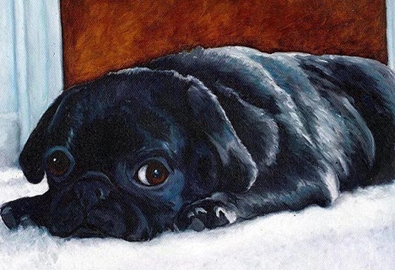 13x19 BOXER Fawn White Signed Dog Art PRINT of Original Watercolor Painting VERN
