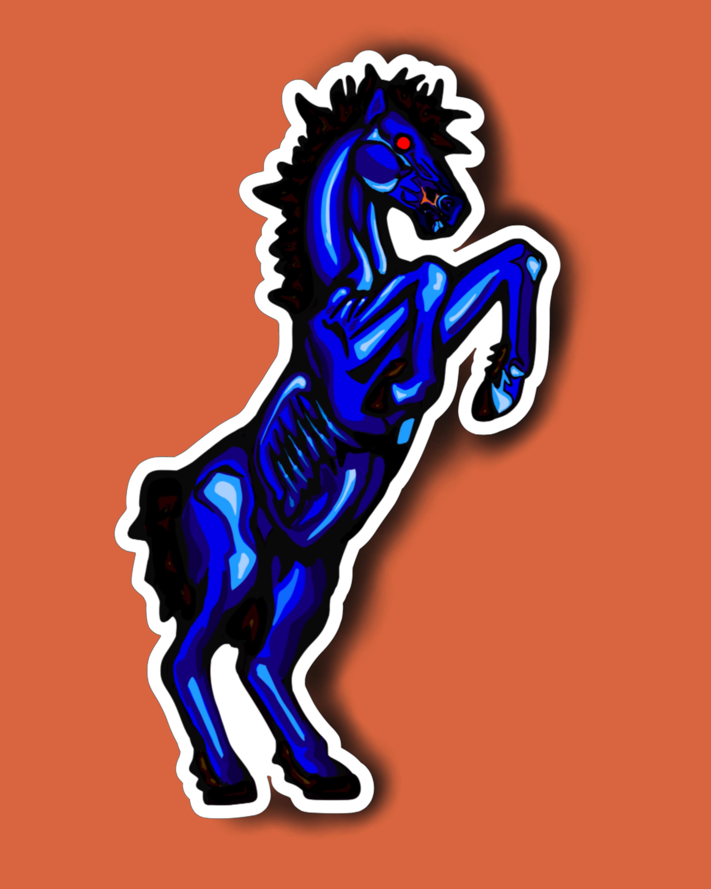Blucifer Blue Demon Horse Denver Colorado Laminated Waterproof Vinyl ...