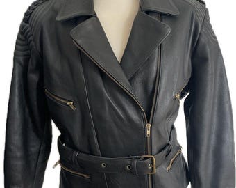 Vintage Leather biker jacket. Really cool black Terminator Perfecto Style 27534