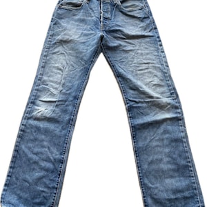 Vintage Levis 501 Jeans 33 x 30 Mid Blue Stonewash Distressed 27526