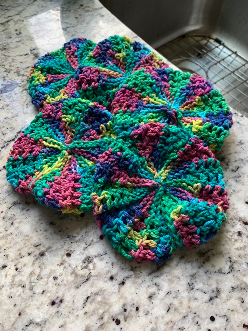 Crocheted cotton dish scrubbies Etsy