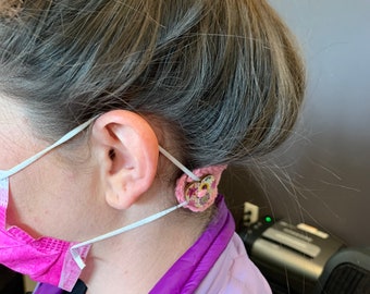 Handmade Crocheted Cotton Ear Savers: Mask Comfort Accessory