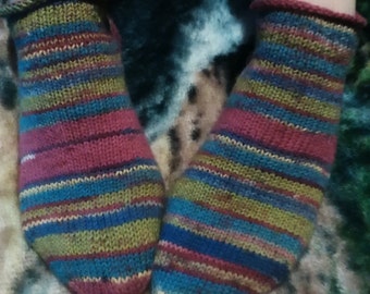 Knit Ankle Roller Socks: Soft, Stretchy, Warm Yarn
