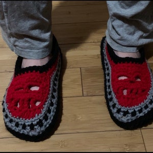 Hand Crocheted Skull Slippers: Unisex Made-to-Order