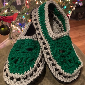 Hand Crocheted Skull Slippers: Unisex Made-to-Order