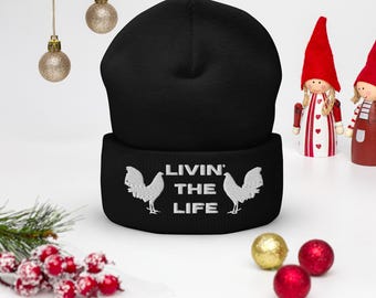 Gorro de invierno bordado con puños de gallo de pelea, estilo personalizado