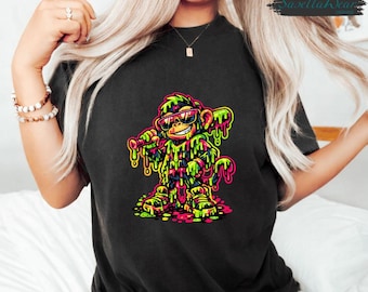 Monkey Funny Animals Baseball Drip PNG: Monkey Baseball Drip, Funny Animal Baseball Kids png Cartoon (Digital Download)