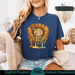 Baseball Drip Ice Cream Drip Baseball Stuff Lover PNG: Melting Baseball Drip Graphic Baseball Fan png Drip Clipart (Digital Download)
