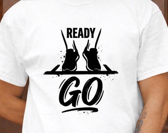 Ready Go Marathon Go Time Get Moving Sprinter 10K 5K Race SVG PNG Bundle: running motivation fitness quote runner design (Digital Download)