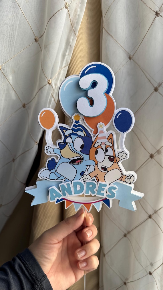 Bluey Birthday Cake Topper. For Boys and Girls.