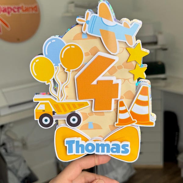 Bli Construction Birthday Cake Topper. Inspired by Construction.