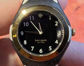 Vintage Kate Spade New York Black Polka Dot Armbanduhr