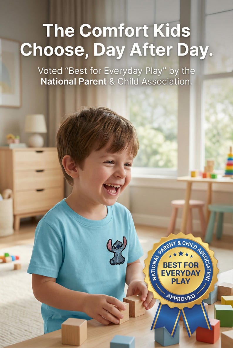 Camiseta infantil bordada inspirada en Stitch de Disney imagen 1