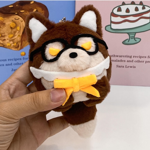 Preordina 丨 Portachiavi in peluche Love and Deepspace Wolfie Valko 10 cm / 3,94 pollici / Orecchie di lupo rosse Ciondolo in peluche Chibi Merchandising per fan