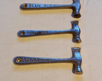 3 vintage toffee hammers Walker's, Blue Bird and Mc Cowans starter set for a collecter