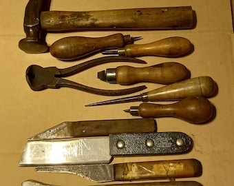 Herramientas de zapatero antiguas de los años 1930 a 1950, buen estado.