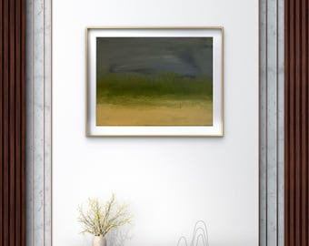 Dreaming Coastal Abstract Landscape Painting, Serene Beach Wall Art