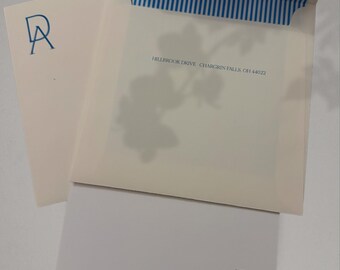 Custom Monogram Stationery Suite | Personalized Note Cards & Envelope Design