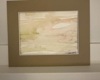 Rosey View - Hand-Painted Watercolor Abstract Landscape