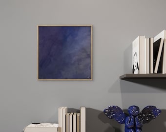 Deeply Blue Abstract Ethereal Painting: Calm Reflection, Sky Water Mood Art