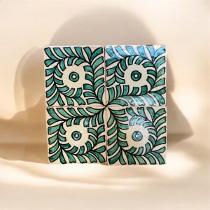 Azulejos marroquíes Zellige de Fez, verde claro, 10x10 cm – Azulejos de arcilla hechos a mano – Decoración para salpicaderos de cocina y baños