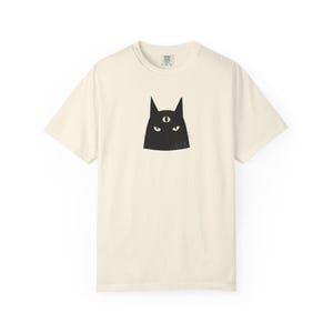Three-Eyed Black Cat Graphic T-Shirt, Witchy Gothic Comfort Colors